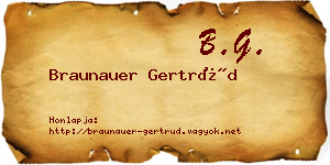 Braunauer Gertrúd névjegykártya